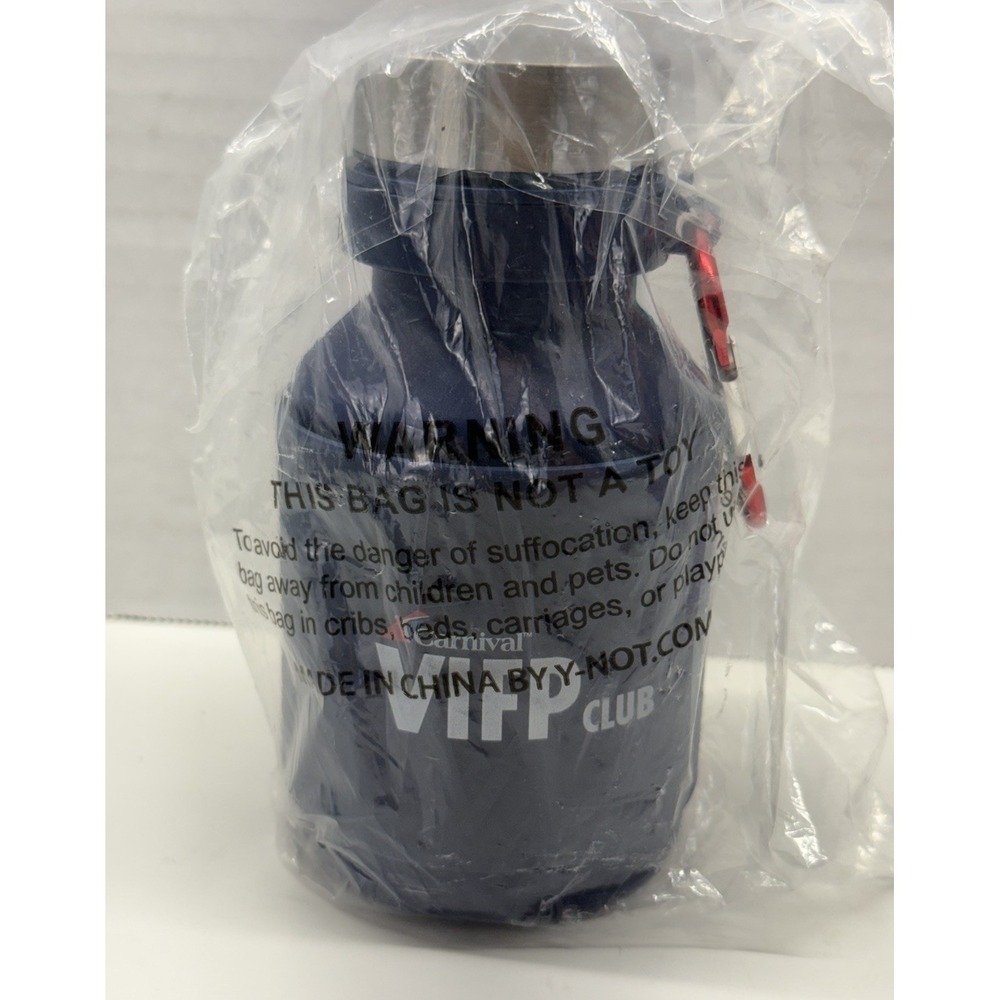 Carnival Cruise Line VIFP Club Collapsible Water Bottle Blue Travel Clip NEW!